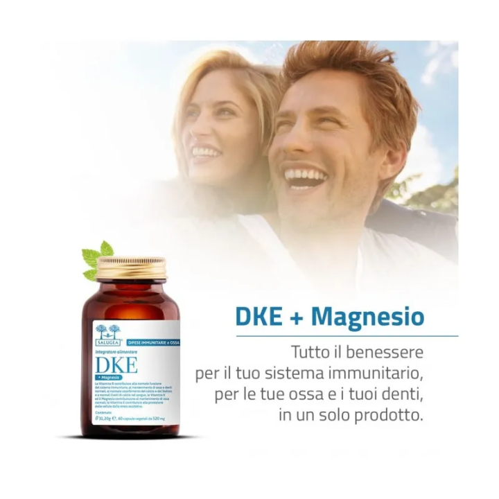 DKE + Magnesio Salugea | Vitamina D3, K2, E 60 Capsule