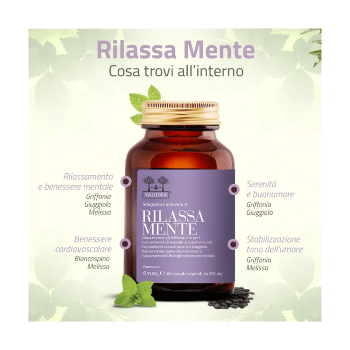 Rilassa Mente Salugea | Integratore Antistress 60 Capsule